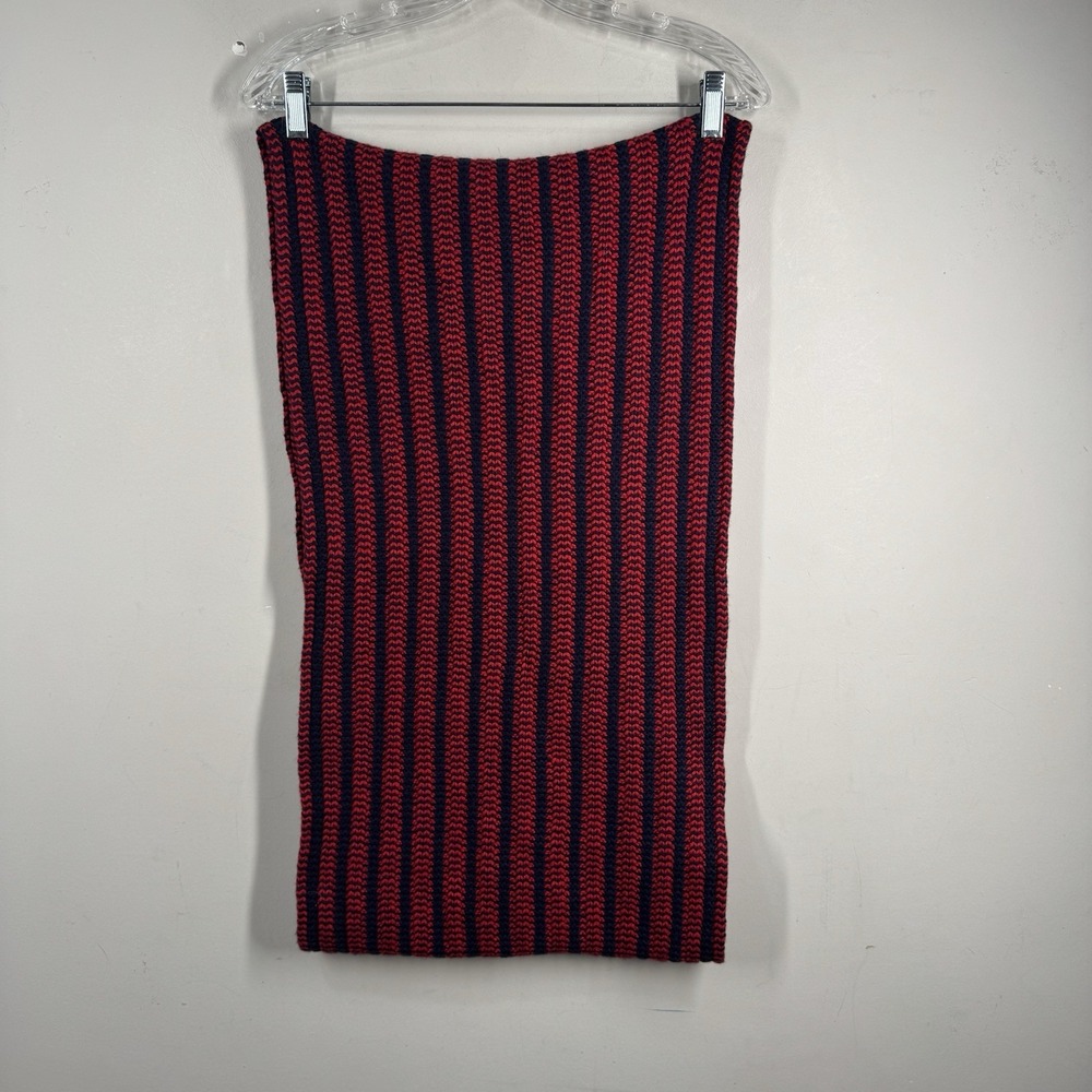 J Crew Collection Red Navy Cashmere Blend Infinity Scarf Beige Holiday Edition